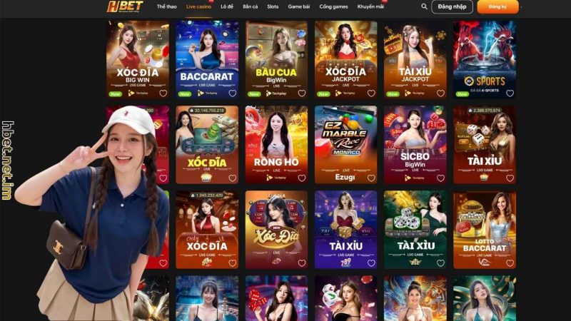 Live Casino đa dạng với chất lượng phát sóng 4K